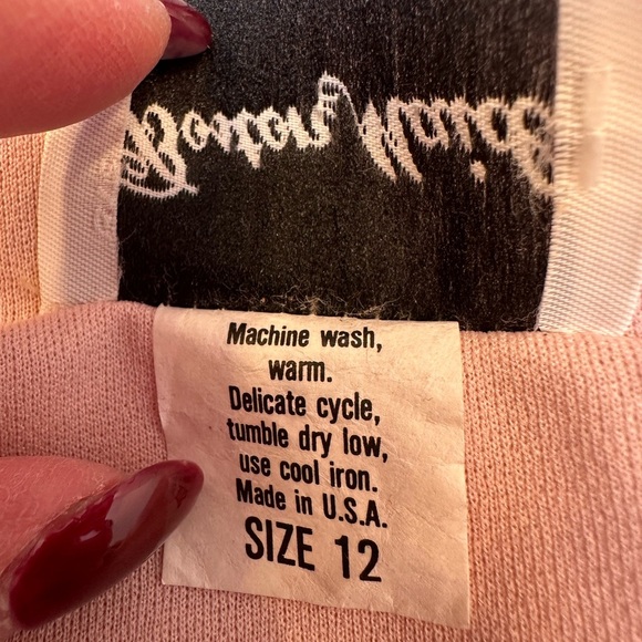 Vintage Boston Maid Light Blush Pink Flapper Ruffle Dress Women’s Size 12 Large - Picture 10 of 11